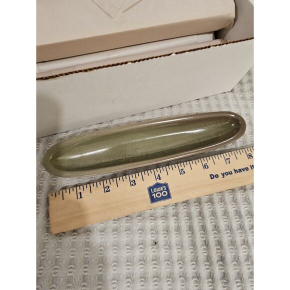 Carnevale McCarty of Memphis Signed White Pottery Olive Tray Boat Dish Set Of 4 - Picture 1 of 6